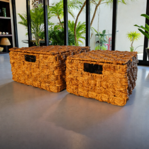 Seagrass Weave Basket With Lid